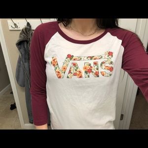Vans floral baseball tee